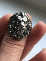 Adjustable Lion Head Ring Motorcycle Lovers Heavy Metal Music Gift