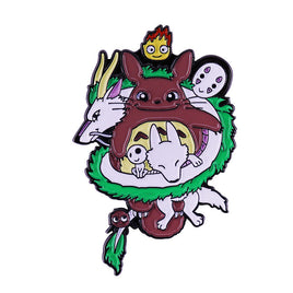 Hayao Miyazaki Group Lapel Pin Brooch Totoro Spirited Away Princess Mononoke