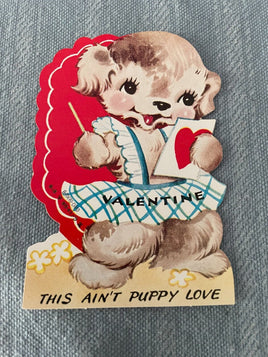 Vintage Puppy Dog Love A-Meri-Card Valentines Card Early 1900's Die Cut