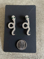 Rhinestone Snake Gothic Stud Earrings Horror Wife Valentines Day