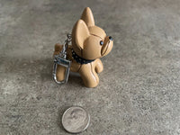 Brown French Bulldog Keychain Bag Clip On Fur Mom Dog Puppy Lover Gift