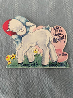 Vintage Shake of a Lambs Tail Valentines Day Card Early 1900's Die Cut Out