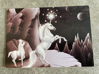 Rare Vintage 1980's Argus Aardvark Art Andy Mack Postcard Unicorn Fantasy Card