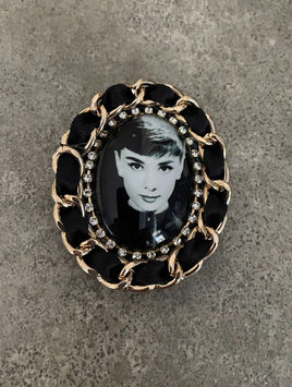 Vintage Classic Starlet Audrey Hepburn Brooch Lapel Pin Breakfast at Tiffany's