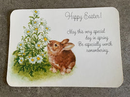 Vintage 1980's Hallmark Postcard Bunny & Flowers Happy Easter Card