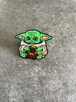 Star Wars The Mandalorian Baby Yoda Grogu The Child Lapel Pin with Ewok Toy