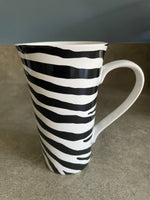 Estate Sale 222 Fifth Kilimanjaro Zebra Tall Coffee Tea Mug Porcelain