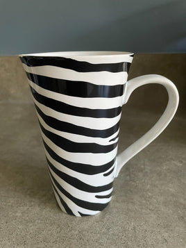 Estate Sale 222 Fifth Kilimanjaro Zebra Tall Coffee Tea Mug Porcelain