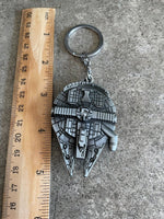 Star Wars Millennium Falcon Silver Metal Keychain Sci Fi Fan Gift Han Solo