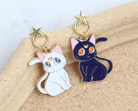 Sailor Moon Cartoon Artemis & Luna Anime Earrings Anniversary Love