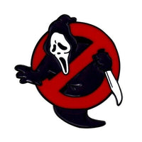 Scream Ghostface Ghostbusters Funny Parody Lapel Pin Horror Lovers Gift