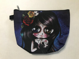 Gothic Toddler Dia De Los Muertos Change Purse Makeup Bag Day of the Dead