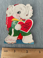 Vintage Elephant A-Meri-Card Valentines Day Card Early 1900's Die Cut Out