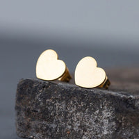 Heart Earrings Women's Gold Stainless Steel Heart Earrings Stud Earrings Baby