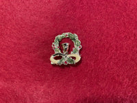 Vintage Christmas Wreath Bow & Swinging Bell Brooch Lapel Pin Jewelry