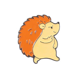 Middle Finger Funny Hedgehog Lapel Pin Bad Porcupine Flipping the Bird Pinbacks