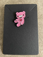 Kawaii Pink Bloody Heart Teddy Bear Lapel Pin Horror Lovers Gothic Gift