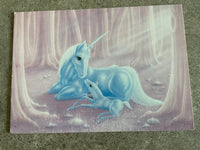 Rare Vintage 1980's Argus Aardvark Art Andy Mack Postcard Unicorn Fantasy Card