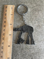 Star Wars AT-AT Silver Metal Keychain Sci Fi Fan Gift Bag Clip Ornament