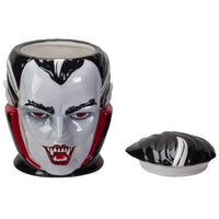 Count Dracula Ceramic Cookie Jar Bust with Lid Vampire Tiki Dracula Statue