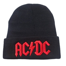 AC/DC Knit Ski Hat Beanie Black and Red Heavy Metal 80's Rock Lovers Gift