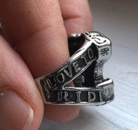 ''Love to Ride'' Skull Ring Adjustable Motorcycle Ring