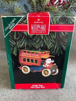 Vintage Hallmark Keepsake Christmas Ornament Here Comes Santa Kringle Tours 1992