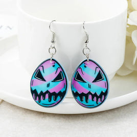 Custom Gothic Kawaii Monster Pink Blue Easter Egg Earrings Goth