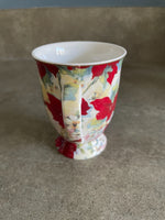 Estate Sale Elegance Red Floral Coffee Tea Mug  Poinsettias Flowers