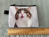 Women's Zippered Bad Kitty Cat Tongue Wallet Cute Purse Cat Mom Fur Mom Gift