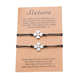 Sisters Four Leaf Clover Irish Charm Friendship Bracelet St. Patrick's Day