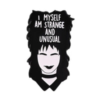 Beetlejuice Winona Ryder I Myself Am Strange and Unusual Goth Lapel Pin