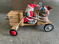 Vintage Hallmark Keepsake Christmas Ornament Santa's Claus Mobile Go Cart 1997