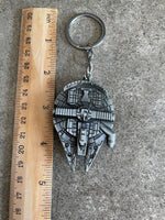 Star Wars Millennium Falcon Silver Metal Keychain Sci Fi Fan Gift Han Solo