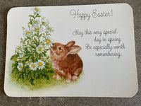 Vintage 1980's Hallmark Postcard Bunny & Flowers Happy Easter Card