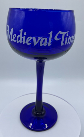 Vintage Medieval Times Dinner Footed Cobalt Blue Goblet Souvenir Wine Glass 10”