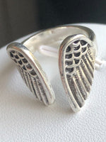 Adjustable Angel Wings Metal Ring for Cherub Lovers