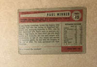 1954 Paul Minner card # 13 Pitcher Chicago Cubs Vintage Baseball Card