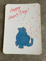 Vintage Hallmark Valentines Day Card Elephant Happy Hearts & Love Postcard