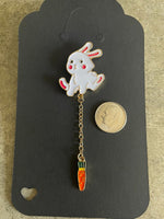 Bunny Pin Cute Bunny Rabbit & Carrot Lapel Pin Brooch For Easter Pin Spring Pin