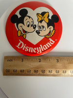 Vintage Disneyland Button Mickey Mouse Minnie Mouse Pin Disney World Pinback