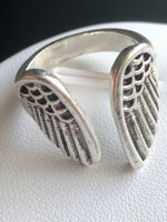 Adjustable Angel Wings Metal Ring for Cherub Lovers