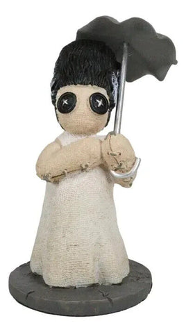 Bride of Frankenstein Pinheads Cold Cast Resin Mini Voodoo Statue with Umbrella