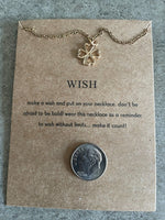 Four Leaf Clover Lucky Wish Charm Necklace St. Patrick's Day