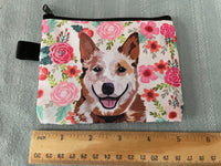 Women's Zippered Shepherd Flowers Wallet Cute Purse Dog Mom Fur Mom Gift