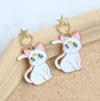 Sailor Moon Cartoon Artemis Anime Cat Earrings Gift