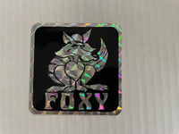 Vintage 1980's Vending Machine Prism Decal Sticker Foxy Fox Black & Silver