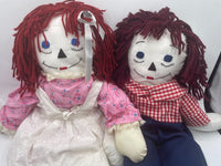 Raggedy Ann and Raggedy Andy Soft Plush Large Dolls 24” Tall 2 Feet Tall