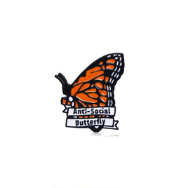 Anti Social Butterfly Funny Lapel Pin