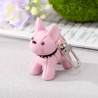 Pink French Bulldog Keychain Bag Clip On Fur Mom Dog Puppy Lover Gift